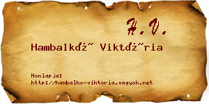 Hambalkó Viktória névjegykártya